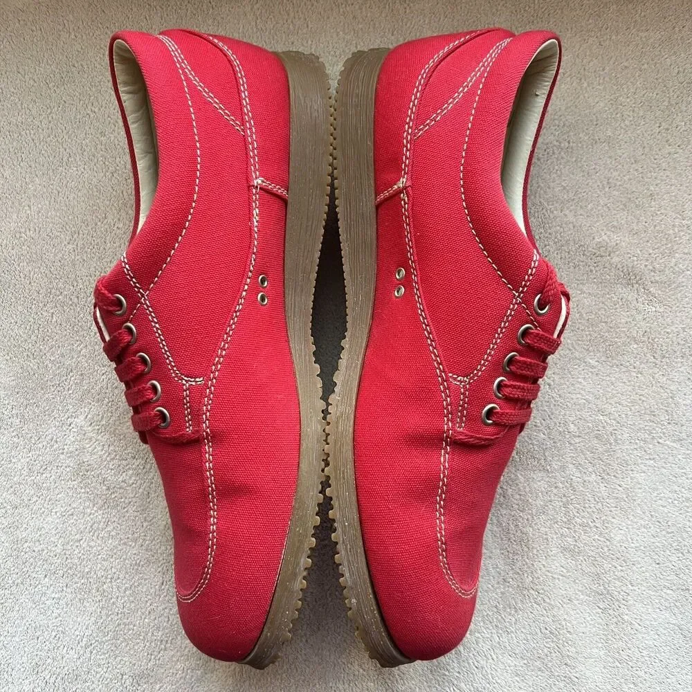 Hogan by Tod’s Bright Red Canvas Lace Up Sneaker Casual Shoes Men’s UK 9.5 US 11